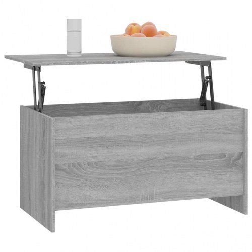 Sofabord med løftetop og opbevaring - 102 × 55,5 × 52,5 cm, grå sonoma-eg