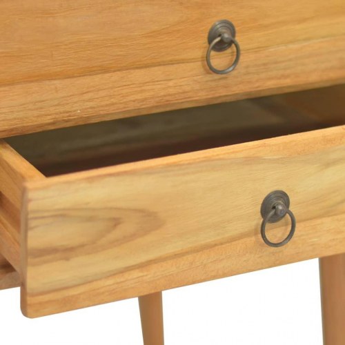 Skrivebord med 2 skuffer 110x52x75 cm massivt teaktræ