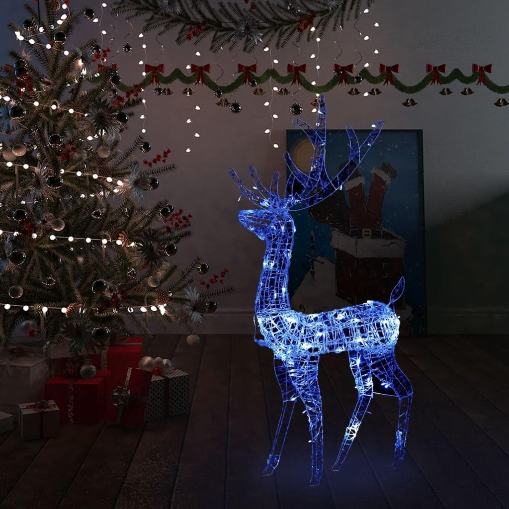Juledekoration rensdyr 140 LED'er 120 cm akryl blå