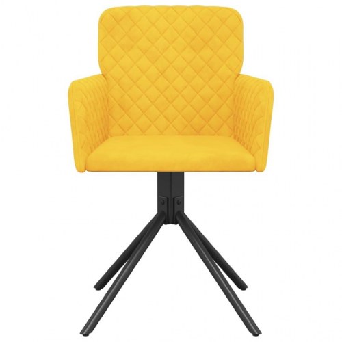 Drejelige spisebordsstole 2 stk. fløjl gul