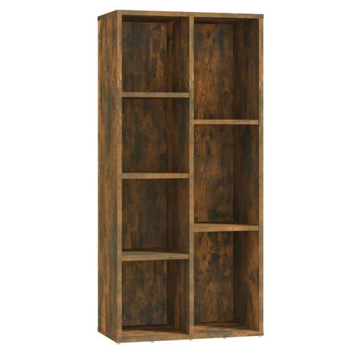 Bogreol 50x25x106 cm røget egetræsfarve