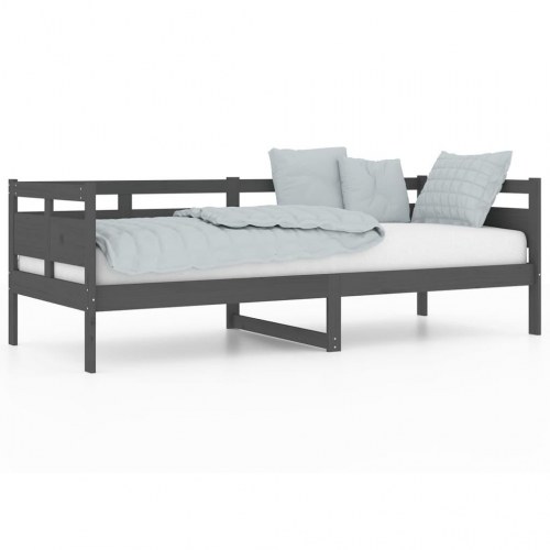 Daybed 80x200 cm massivt fyrretræ grå