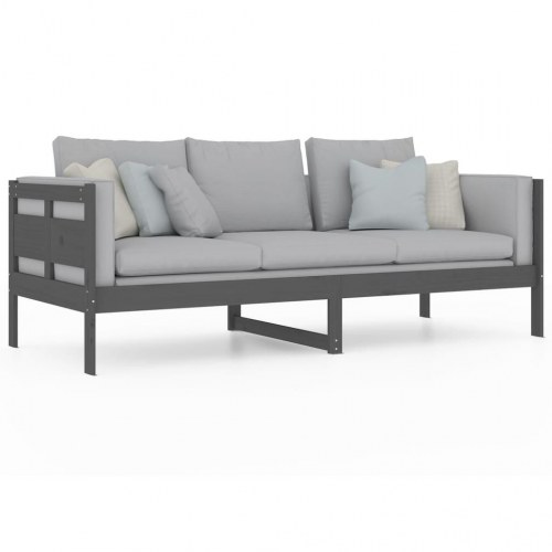 Daybed 80x200 cm massivt fyrretræ grå
