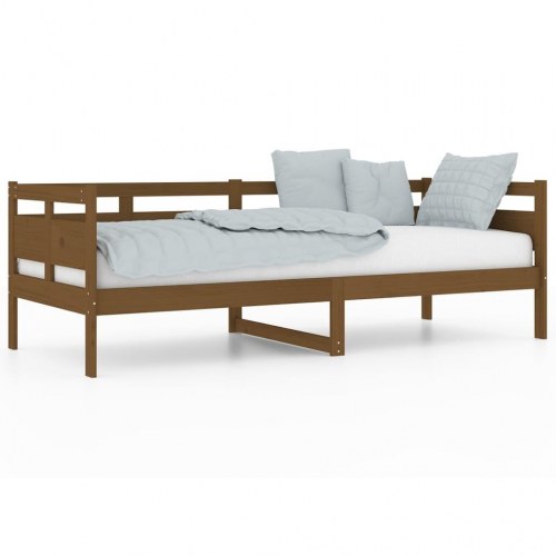 Daybed 80x200 cm massivt fyrretræ gyldenbrun