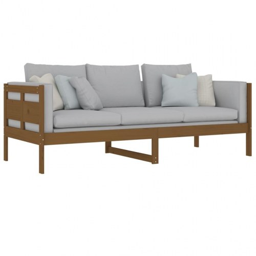 Daybed 80x200 cm massivt fyrretræ gyldenbrun