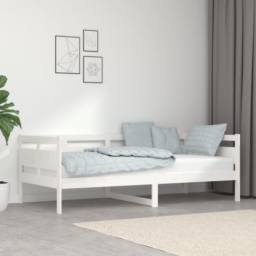 Daybed i massivt fyrretræ hvid 90 x 190 cm