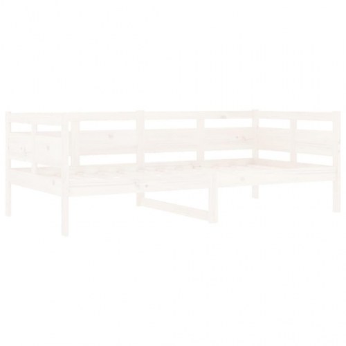 Daybed i massivt fyrretræ hvid 90 x 190 cm