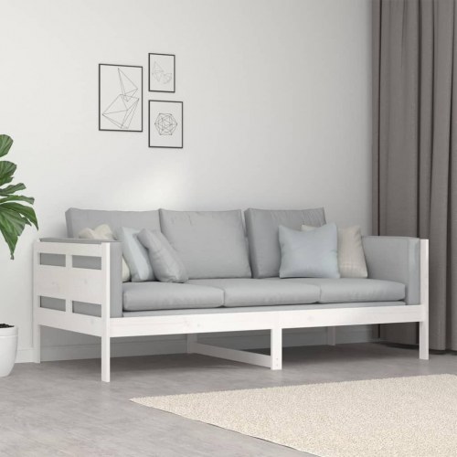 Daybed i massivt fyrretræ hvid 90 x 190 cm