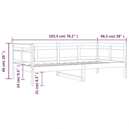 Daybed i massivt fyrretræ - gyldenbrun 90 x 190 cm