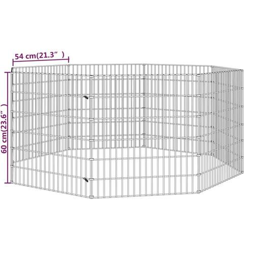 8-panels kaninbur 54x60 cm galvaniseret jern