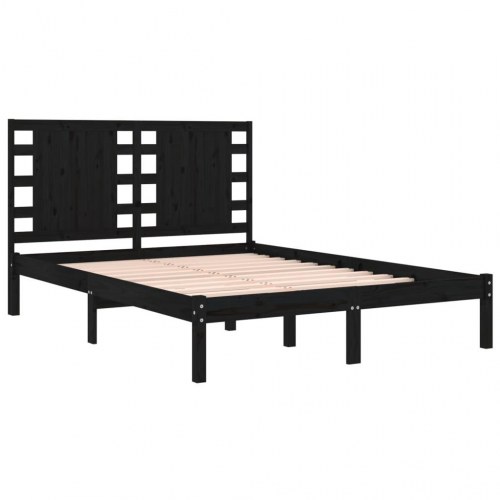 Sengeramme 120x190 cm Small Double massivt træ sort