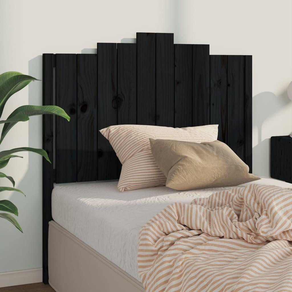 Sengegavl 106x4x110 cm massivt fyrretræ sort