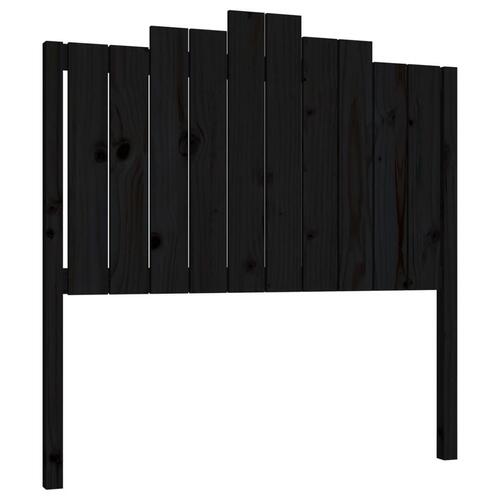 Sengegavl 106x4x110 cm massivt fyrretræ sort