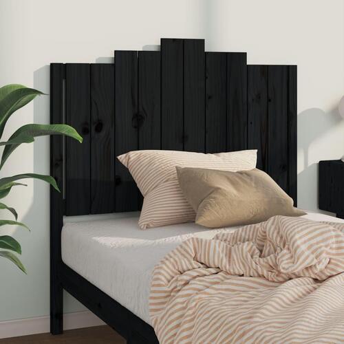 Sengegavl 106x4x110 cm massivt fyrretræ sort