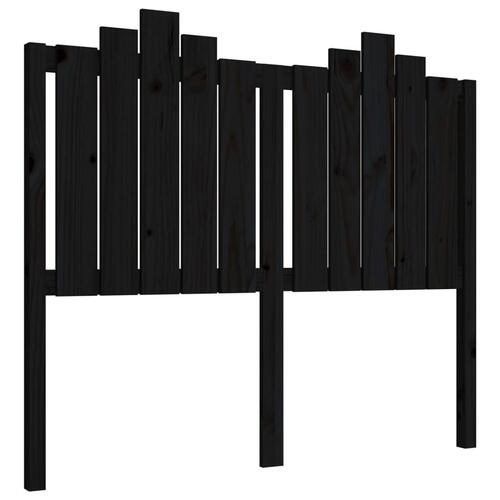 Sengegærde 126x4x110 cm massivt fyrretræ sort