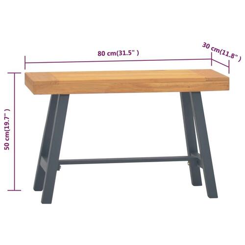 Bænk 80 cm massivt teaktræ