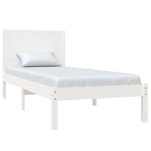 Sengeramme 75x190 cm Small Single massivt træ hvid
