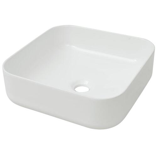Håndvask firkantet keramik 39x39x13,5 cm hvid