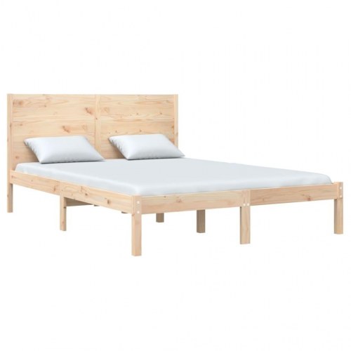 Sengeramme 160x200 cm i massivt fyrretræ - med hovedgærde