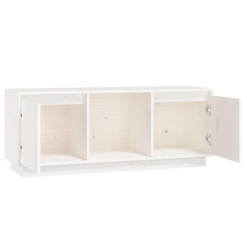 Tv-bord 110,5x35x45 cm massivt fyrretræ hvid