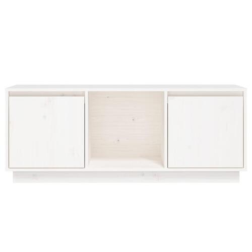 Tv-bord 110,5x35x45 cm massivt fyrretræ hvid