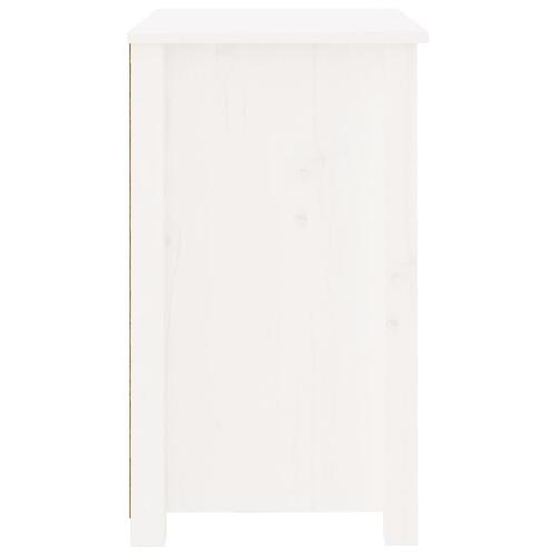 Sengebord 50x35x61,5 cm massivt fyrretræ hvid