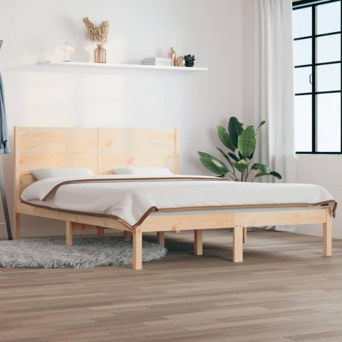 Sengeramme 135 x 190 cm i massivt fyrretræ