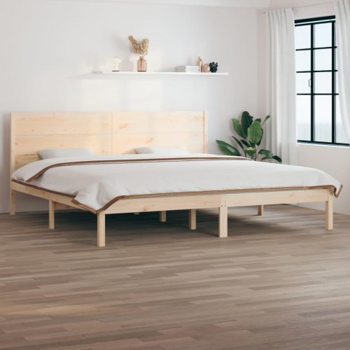 Sengeramme uden madras 200x200 cm massivt fyrretræ