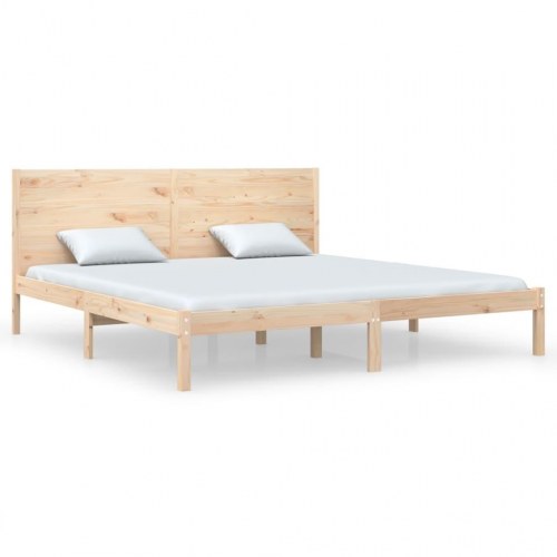 Sengeramme uden madras 200x200 cm massivt fyrretræ