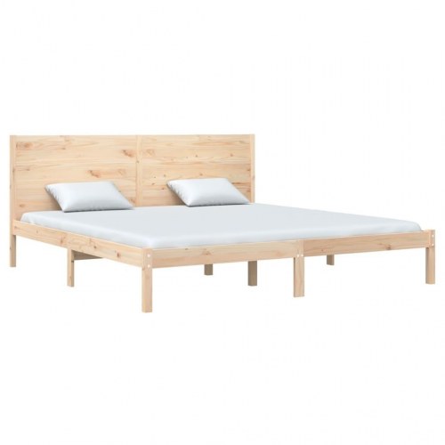 Sengeramme uden madras 200x200 cm massivt fyrretræ