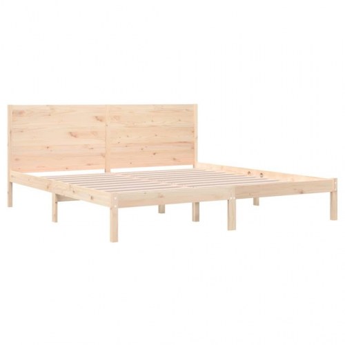Sengeramme uden madras 200x200 cm massivt fyrretræ