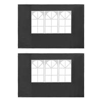 Sidevæg til festtelt med vindue 2 stk. PE antracitgrå