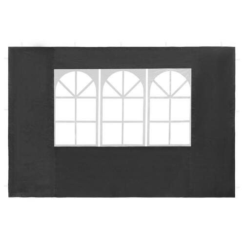 Sidevæg til festtelt med vindue 2 stk. PE antracitgrå