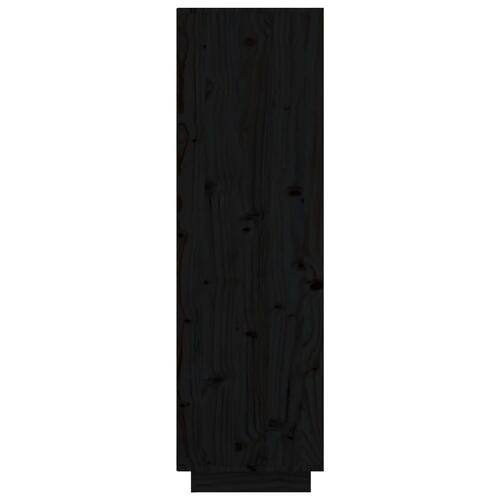 Højskab 74x35x117 cm massivt fyrretræ sort