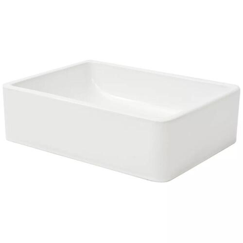 Håndvask rund keramik 41x30x12 cm hvid