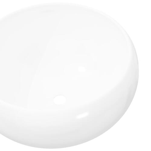 Håndvask rund keramik hvid 40 x 15 cm
