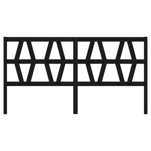 Sengegærde 186x4x100 cm massivt fyrretræ sort