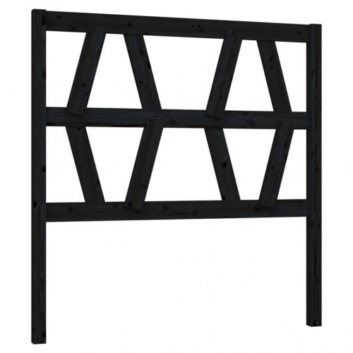 Sengegavl 96x4x100 cm i massivt fyrretræ - sort
