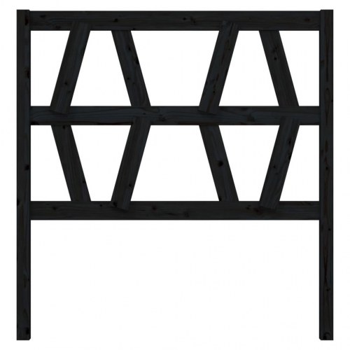 Sengegavl 96x4x100 cm i massivt fyrretræ - sort