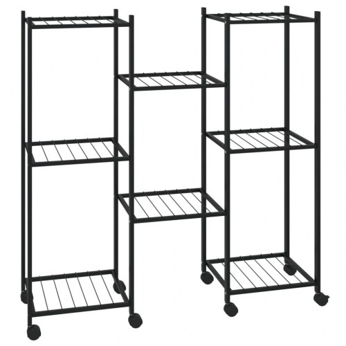 Blomsterstativ med hjul 83x25x83,5 cm jern sort