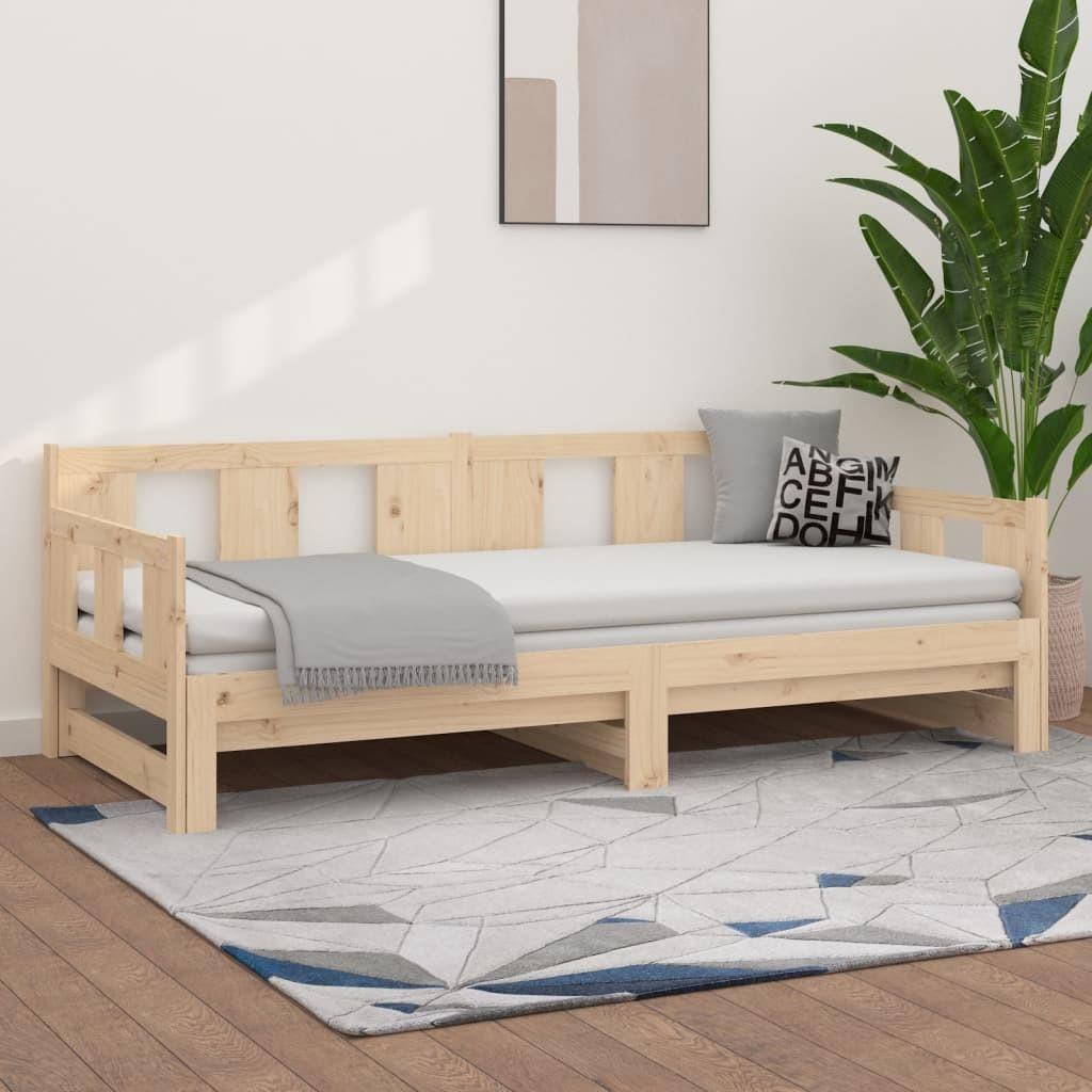 Daybed med udtræk 2x(90x190) cm massivt fyrretræ