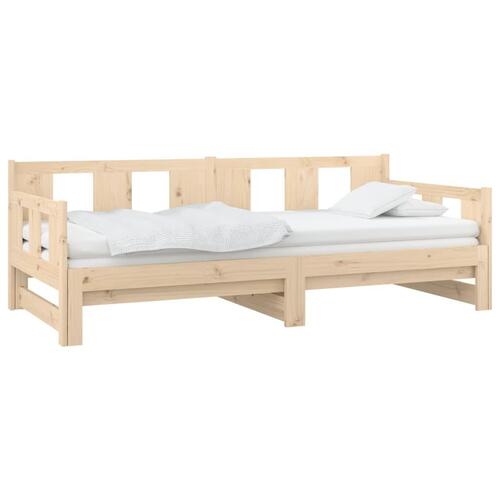 Daybed med udtræk 2x(90x190) cm massivt fyrretræ