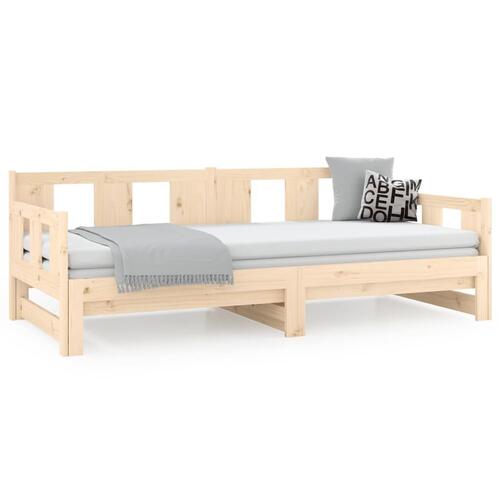 Daybed med udtræk 2x(90x190) cm massivt fyrretræ