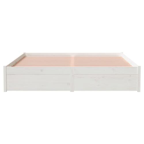 Sengeramme 150x200 cm King Size massivt fyrretræ hvid