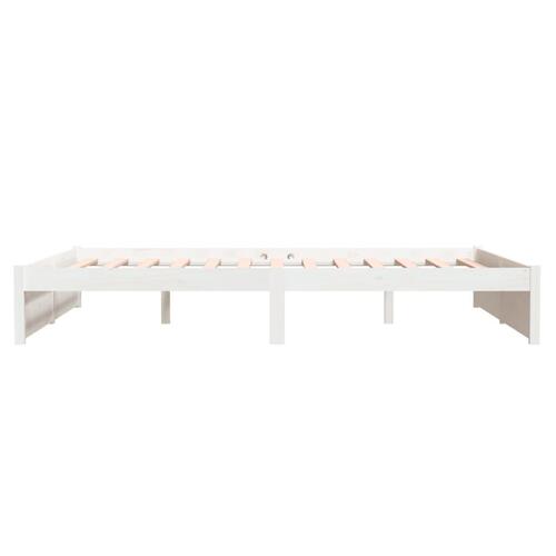 Sengeramme 150x200 cm King Size massivt fyrretræ hvid