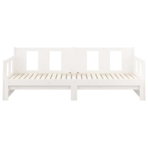 Daybed med udtræk 2x(90x190) cm massivt fyrretræ hvid