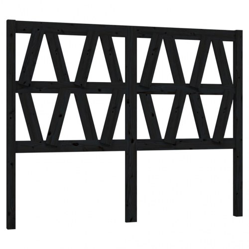 Sengegærde 146x4x100 cm massivt fyrretræ sort