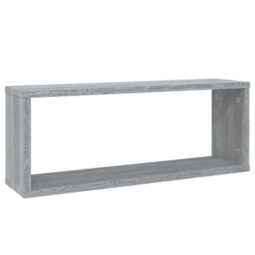 Væghylder 2 stk. - kubeformede 60×15×23 cm i konstrueret træ, grå sonoma-eg