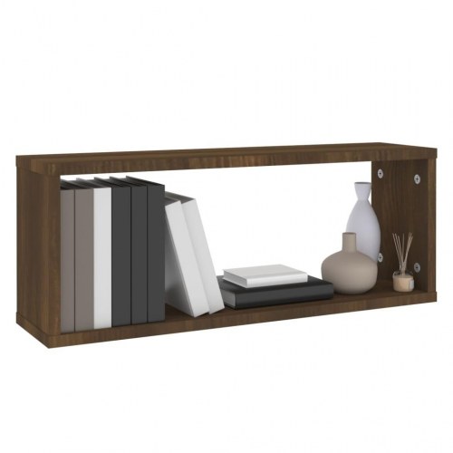 Væghylder 4 stk. - 60×15×23 cm i brun egetræ look