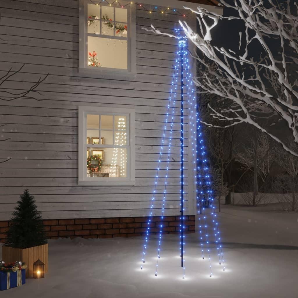 Juletræ med spyd 310 LED'er 300 cm blåt lys